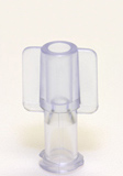 Female luer lock tubing connector .126 I.D. Material: PVC. Model 1422